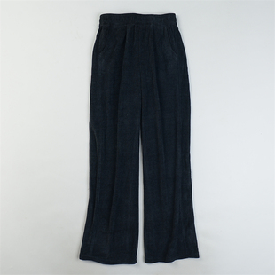 垂顺显瘦修腿型弯刀休闲长裤 精品雪尼尔条绒阔腿裤 女L85470秋冬季