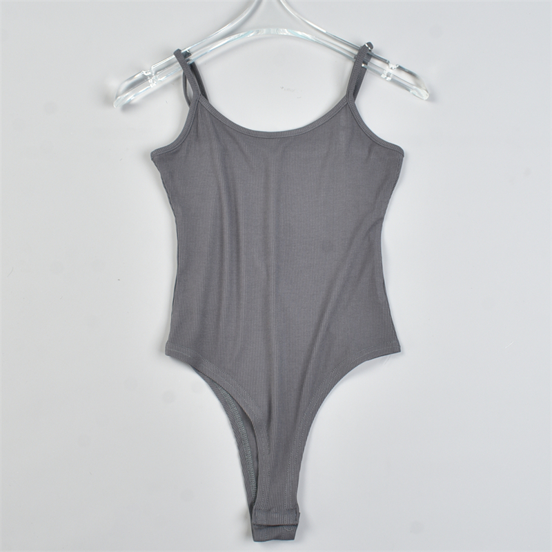 吊带背心女内搭设计感L83034螺纹棉连体上衣夏季新款欧美打底衫潮