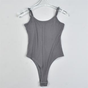 潮 欧美打底衫 吊带背心女内搭设计感L83034螺纹棉连体上衣夏季 新款