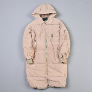 1018女士中长款连帽棉服L78246显瘦茧型小土豆保暖棉衣冬季长外套