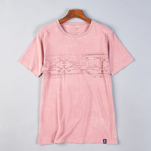 上衣 圆领印花潮流休闲短袖 117品质水洗全棉T恤男女H79575夏季 新款