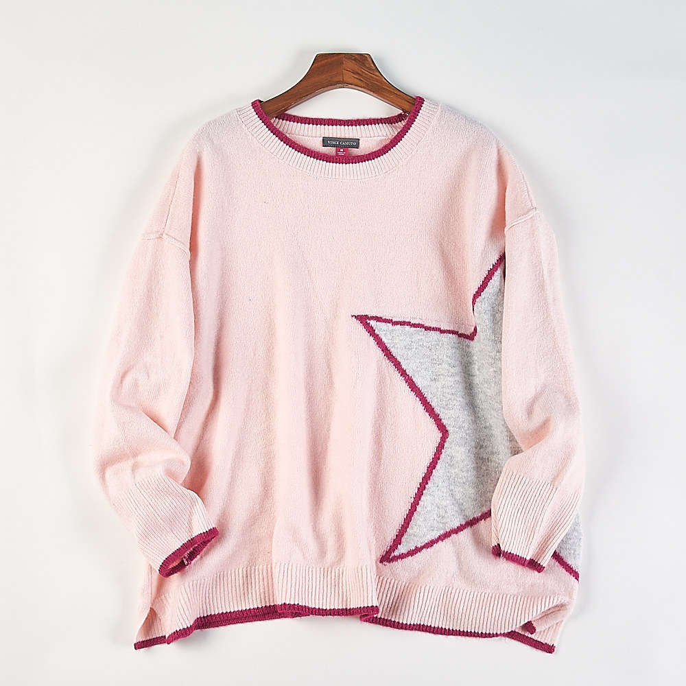 精品外贸大码圆领套头毛衣男女H85332秋冬新款宽松星星撞色针织衫,男装,针织衫/毛衣,淘宝优惠券,粉丝福利购,淘宝优惠卷