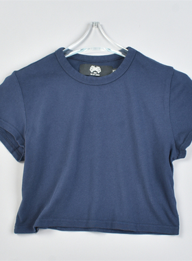 美式潮牌全棉短款T恤女6.3L82693纯色百搭修身款休闲短袖辣妹装夏