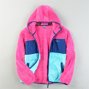 连帽卫衣绒衫 外套男女12.30L85549秋冬新款 珊瑚绒帽衫 外贸拼接款
