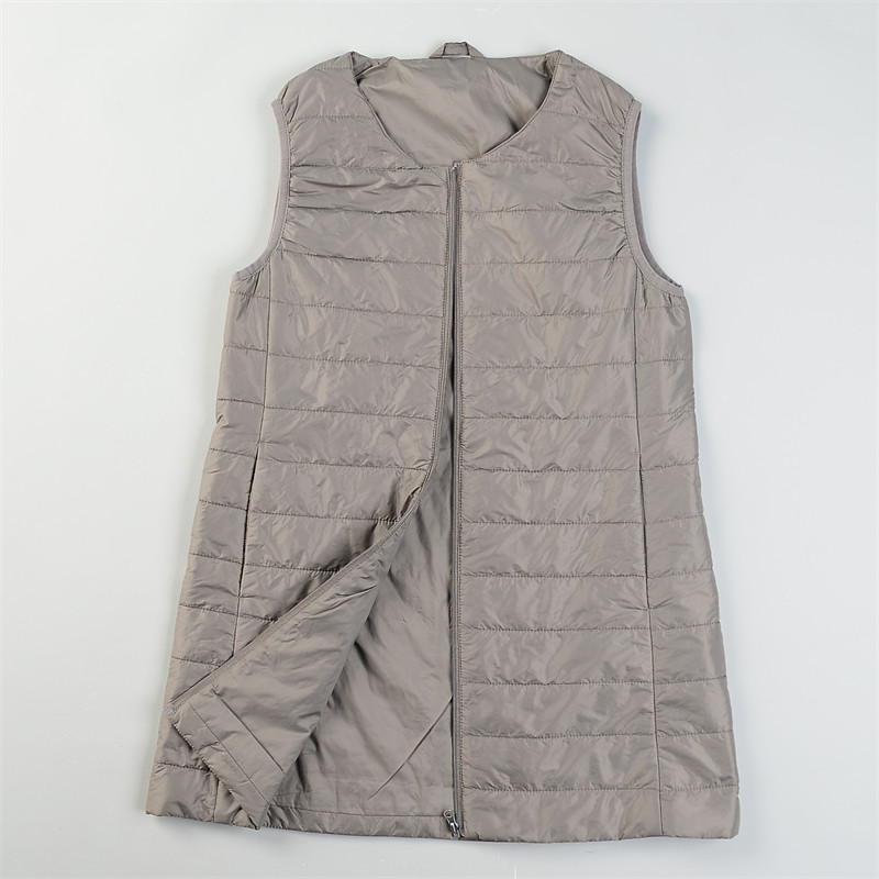 日单轻薄款排骨夹棉马甲男女L85847春秋冬中长款内搭外穿无袖棉衣