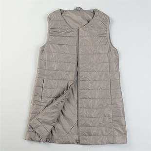 棉衣 内搭外穿无袖 日单轻薄款 排骨夹棉马甲男女L85847春秋冬中长款