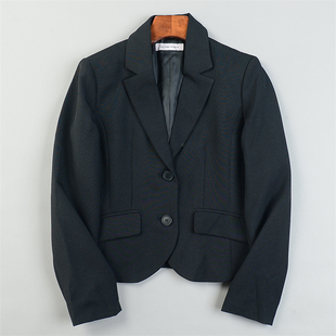 OL西服小个子春秋短外套 女12.9L84463立裁修身 日单短款 休闲小西装