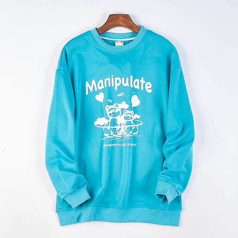 纯棉套头圆领卫衣印花外套上装