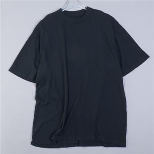 35重磅美式宽松大版全棉纯色T恤男女79055高克重休闲健身短袖上衣