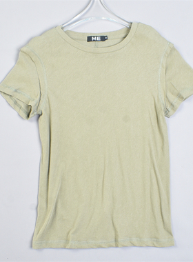 韩版水洗全棉短袖T恤女415L81770软糯舒适夏纯色百搭修身休闲上衣