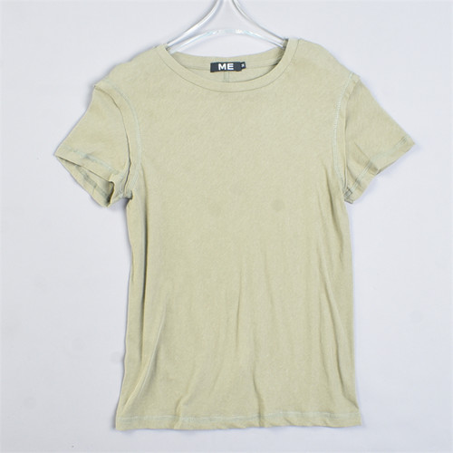 韩版水洗全棉短袖T恤女415L81770软糯舒适夏纯色百搭修身休闲上衣