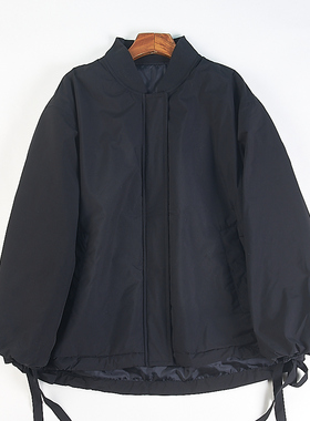 日单极简风纯色立领棉服女H85627冬季宽松气质设计感薄款棉服外套