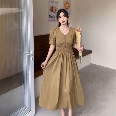 法式精品赫本风连衣裙显瘦A字裙