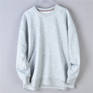 102韩版 纯色圆领套头卫衣男女L73920青春流行宽松型抗皱休闲外套