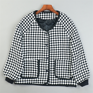 大衣上装 短款 宽松落肩袖 精品轻奢编织纹小香风外套女L85455秋冬季