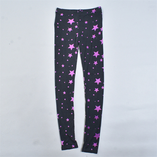 外贸日单印星星女生打底裤 3.25L81768软糯舒适松紧腰春秋内搭长裤