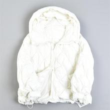 独立设计师款连帽羽绒服女17L81358高端洋气真90白鸭绒保暖短外套