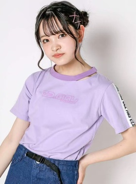 外贸日单亲子款短袖T恤女9.23H84101夏季圆领套头衫宽松休闲上衣