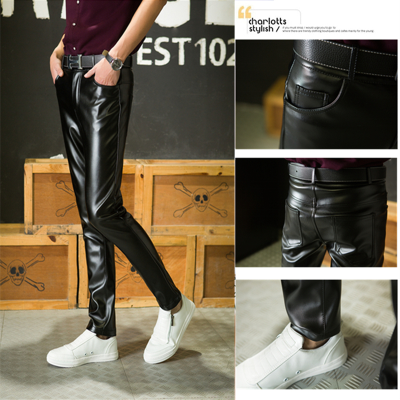 Pantalon cuir homme serré pour jeunesse pour automne - Ref 1476775 Image 2