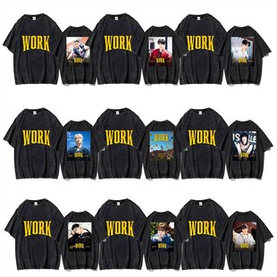 ATEEZ10th mini专辑水洗短袖双面印花海报logo复古潮流T恤夏t