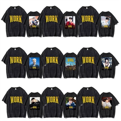 ATEEZ10th mini专辑水洗短袖双面印花海报logo复古潮流T恤夏t