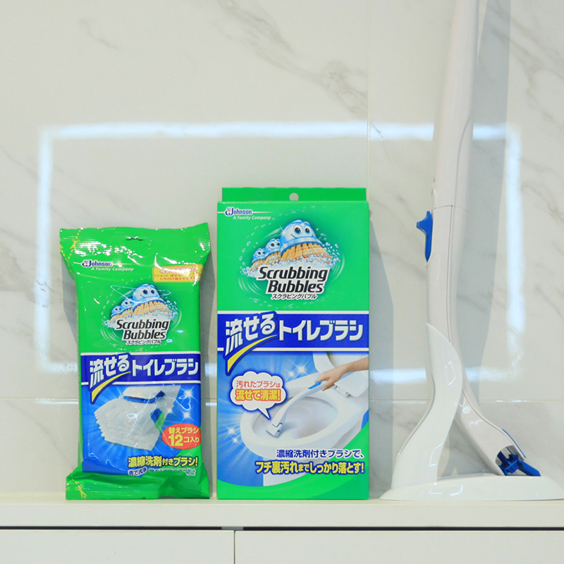 日本进口马桶刷庄臣可溶解一次性