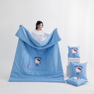 helloKitty全棉抱枕被子两用二合一纯棉午睡毯子可折叠车载靠枕头