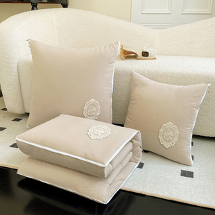 2026新款春夏法式极简木棉抱枕被子少女学生办公室午睡汽车靠垫枕