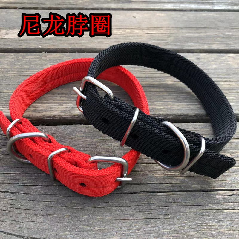 狗狗尼龙脖圈中大型犬双层加厚狗脖套马犬黑了东德遛狗拴狗项圈
