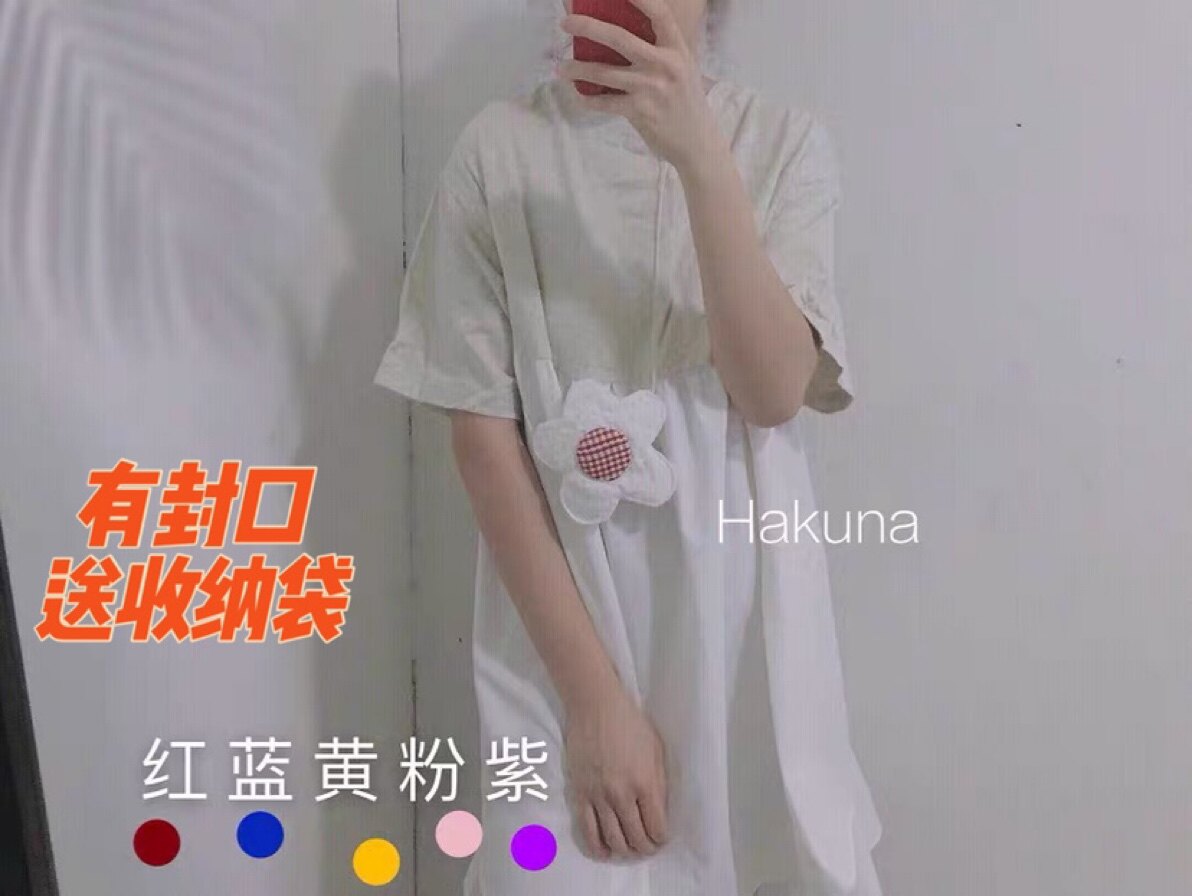 可爱小花花包 花朵单肩斜挎零钱 ins网红同款文艺童趣纯棉女包