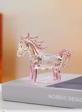 新款水晶十二生肖家用卡通龙兔牛虎猪鼠马水晶摆件工艺品桌面家居