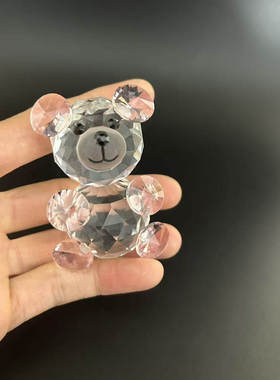 创意水晶小熊精致小摆件轻奢装饰品可爱少女心装饰摆件桌面礼品