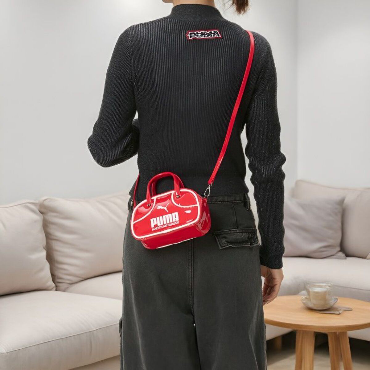 PUMA彪马红色女包婚包小包单肩包休闲斜挎包091824-03