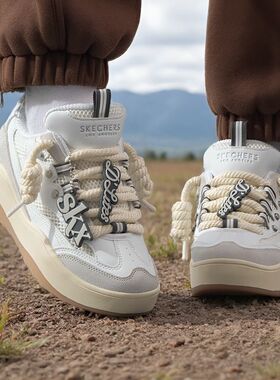 Skechers斯凯奇女鞋透气厚底板鞋休闲运动鞋185320-WBGY