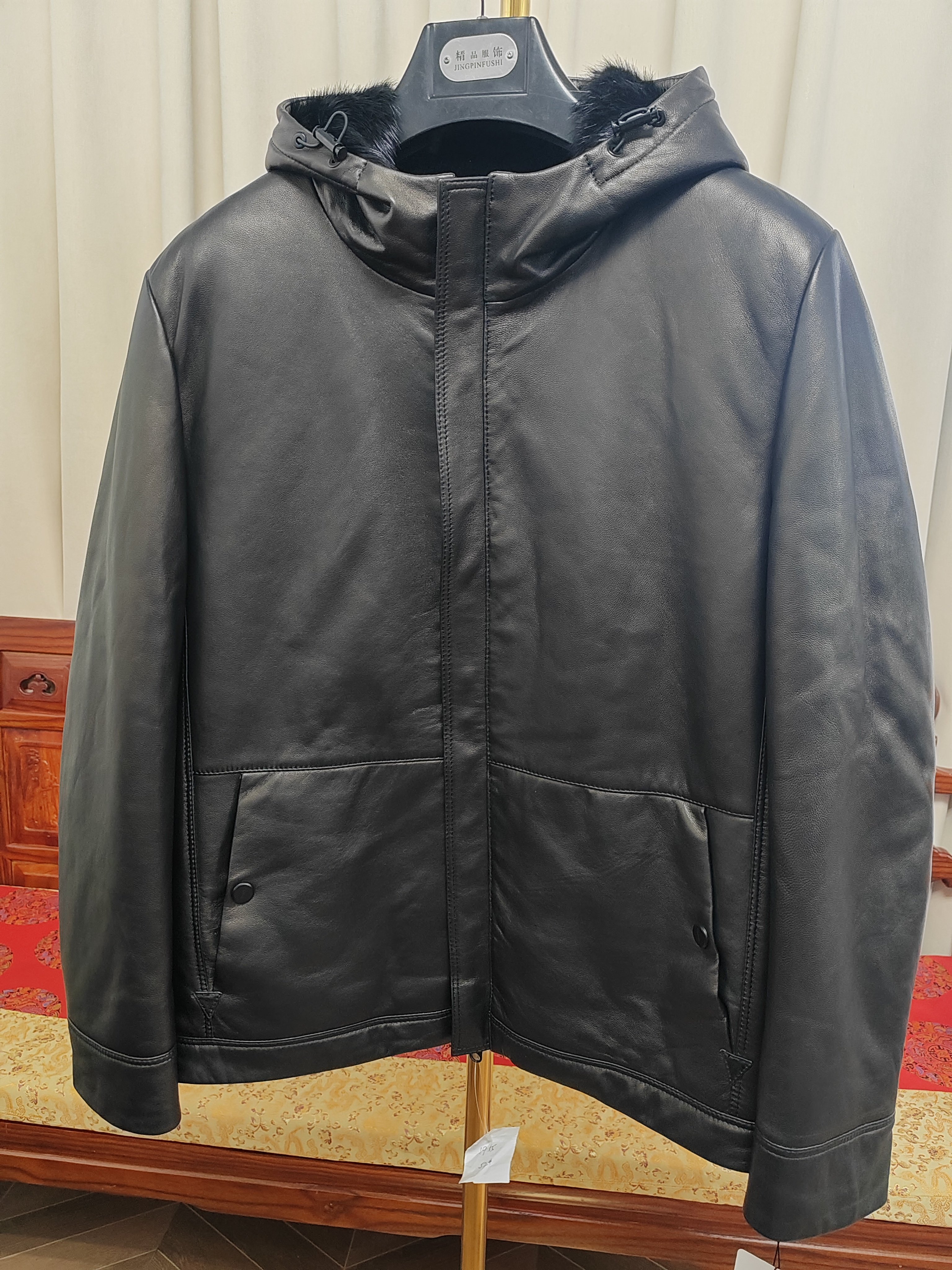真皮羊皮派克服男整貂水貂内胆连帽皮草外套冬季加厚皮毛一体大衣