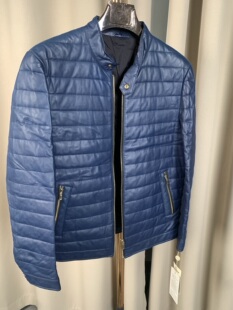 品牌断码特价男士进口绵羊皮真皮皮衣秋冬薄款羽绒服立领皮草外套