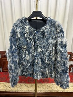 2026新款皮毛一体外套女短款羊羔毛皮草大衣年轻时尚百搭小湖羊短