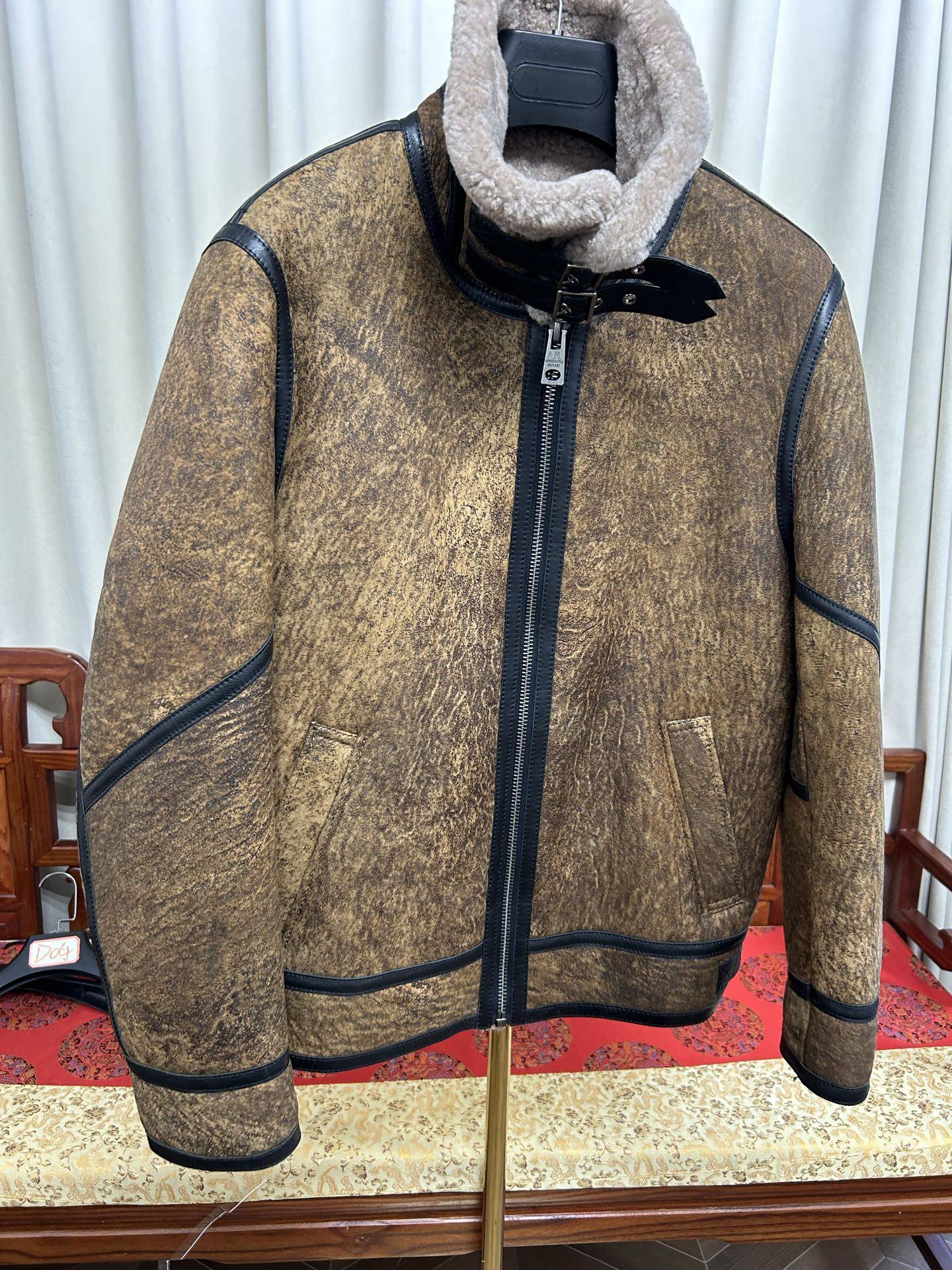 男土耳其进口原生态羊皮毛一体绵羊皮真皮真毛无涂层水洗做旧工艺,男装,皮草,淘宝优惠券,粉丝福利购,淘宝优惠卷