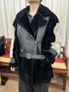 辛集国际皮革城专柜撤柜断码特价高端水貂皮草进口绵羊皮皮毛一体