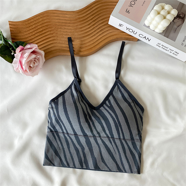 Real price real shooting new spring zebra pattern suspender bra type back bra cushion wrapped underwear