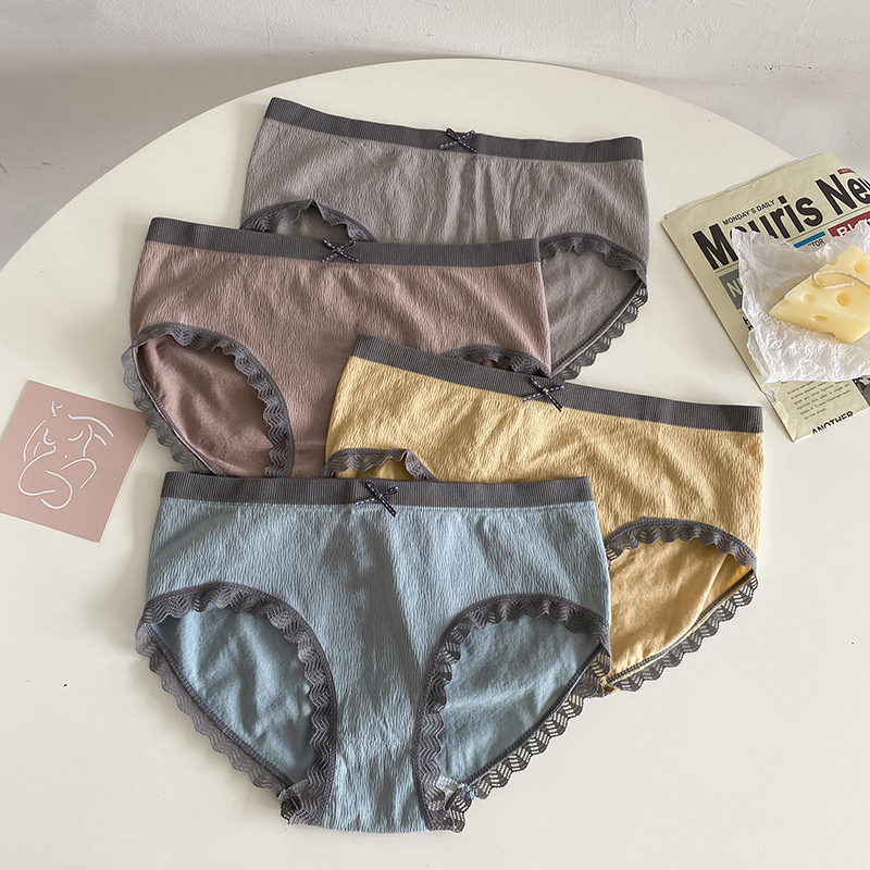 Real price real shot new summer underwear women lace Japanese breathable briefs Set Boxed