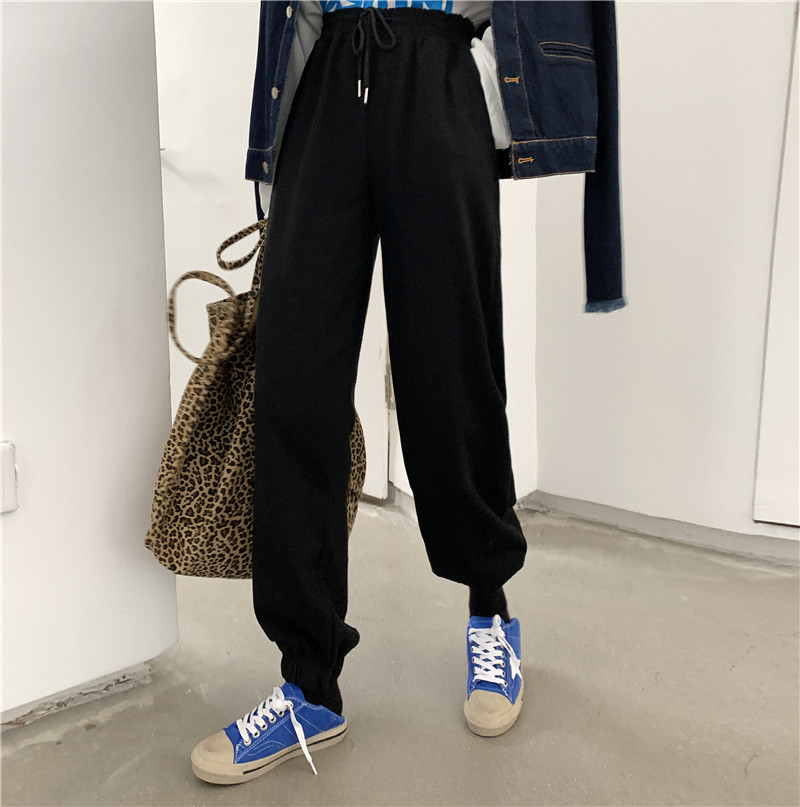 Women's new style high waisted loose legged casual pants in autumn and winter