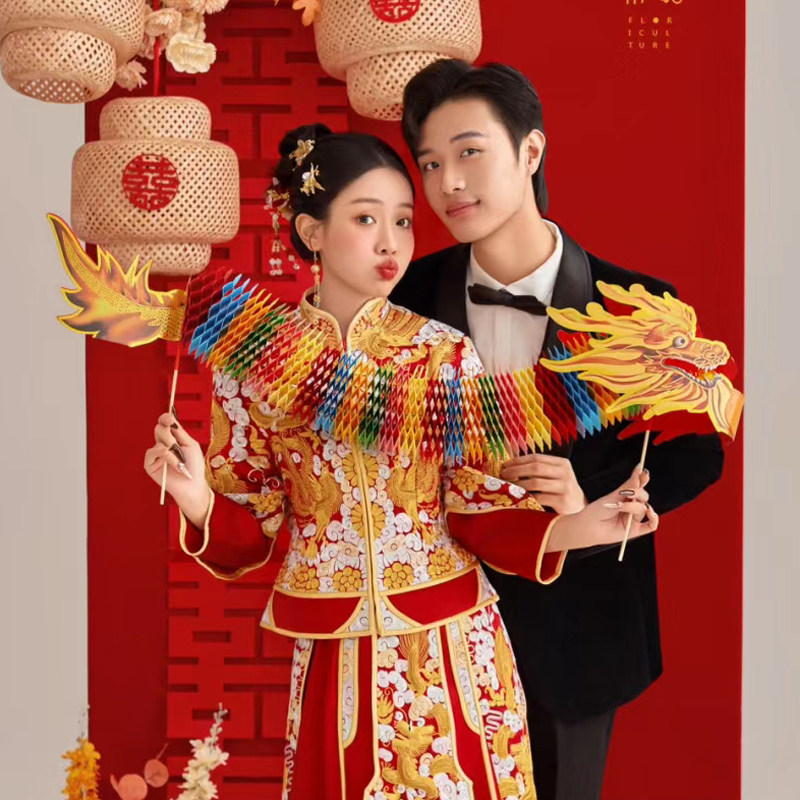 婚礼拍照道具神器舞龙结婚中式接亲现场新娘晨跑照相手持纸龙婚庆,节庆用品/礼品,婚房装扮用品,淘宝优惠券,粉丝福利购,淘宝优惠卷
