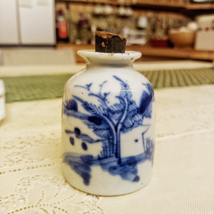 刘小姐西洋中古艺术 海外回流清光绪青花山水隐士图大号青花水盂
