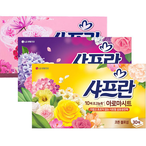 韩国进口LG衣物柔顺剂防静电香氛抽取式柔顺纸花香烘干机衣柜鞋柜