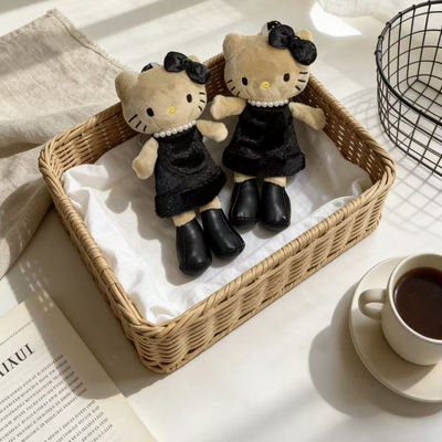 长腿黑皮kitty猫书包挂件kt猫公仔挂饰钥匙扣女生玩偶挂件