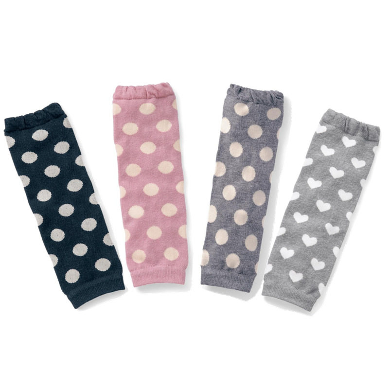 圆点爱心系列男女宝宝护膝套儿童袜套婴儿松口护腿套