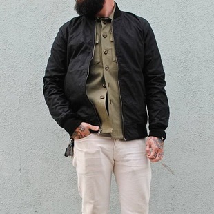 现货 3SIXTEEN Stadium Jacket MA1改良款经典油蜡棒球服夹克保暖