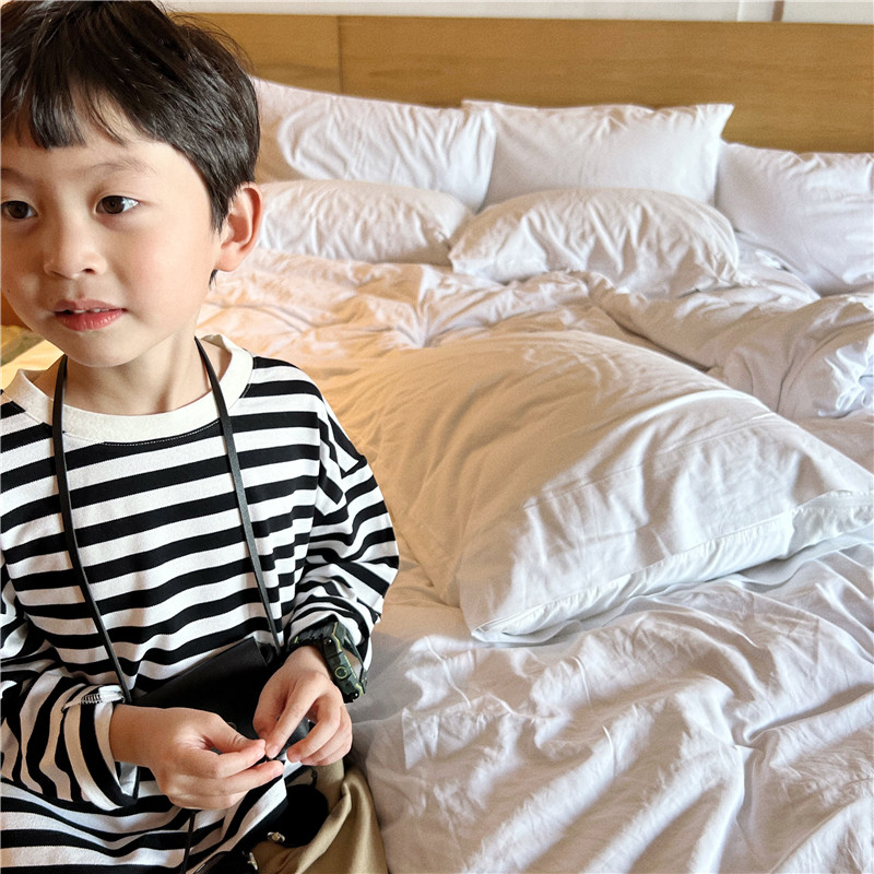 童童妈定制韩版宽松儿童条纹珠地棉T恤宝宝圆领软糯弹长袖春秋装,童装/婴儿装/亲子装,T恤,淘宝优惠券,粉丝福利购,淘宝优惠卷