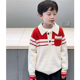 秋冬装 针织衫 宽松奶杏撞红色翻领polo毛衣长袖 童妈定制男女童韩版
